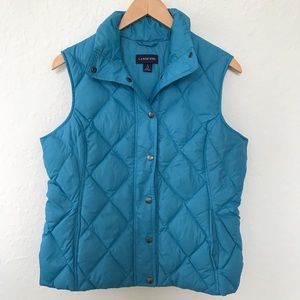 Lands End Down Vest Light Puffer Snap S (6-8)